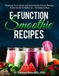 Efunction Smoothie Recipe Book cover with a vibrant image of fresh smoothies in clear glasses, showcasing the healthy and delicious recipes inside