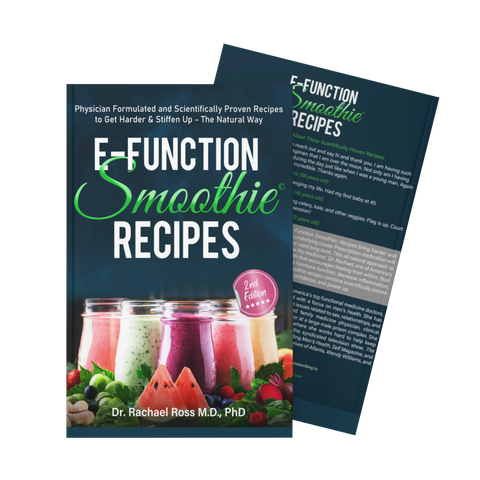 Efunction Smoothie Recipe Book cover with a vibrant image of fresh smoothies in clear glasses, showcasing the healthy and delicious recipes inside